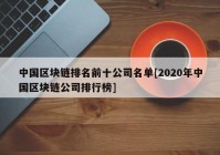 中国区块链排名前十公司名单[2020年中国区块链公司排行榜]